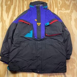 Vintage 90s Helly Hansen Equipe Windbreaker – Black/Multi – Men’s L